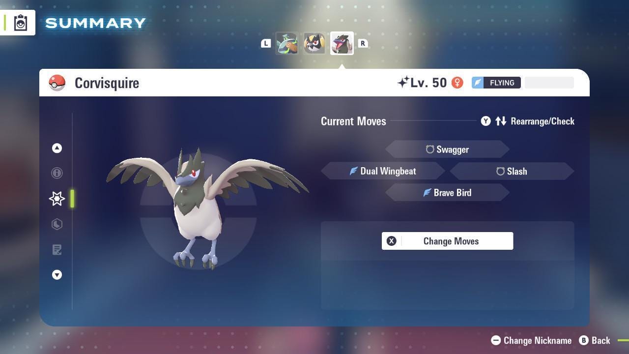 Shiny Corvisquire Pokemon Legends ZA Mega Dimension DLC 6IV Competitive Battle - Pokémon Legends: Z-A digital Pokémon trade