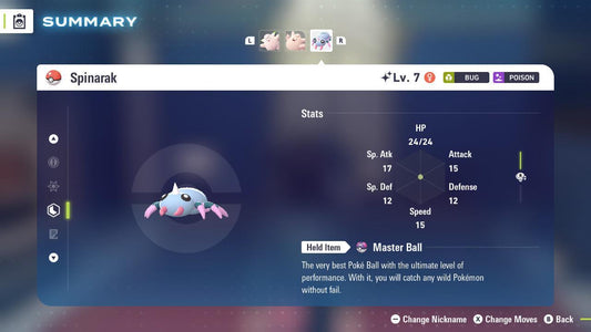 Shiny SPINARAK Pokémon Legends ZA 6IV Competitive Battle Ready - Pokémon Legends: Z-A digital Pokémon trade by