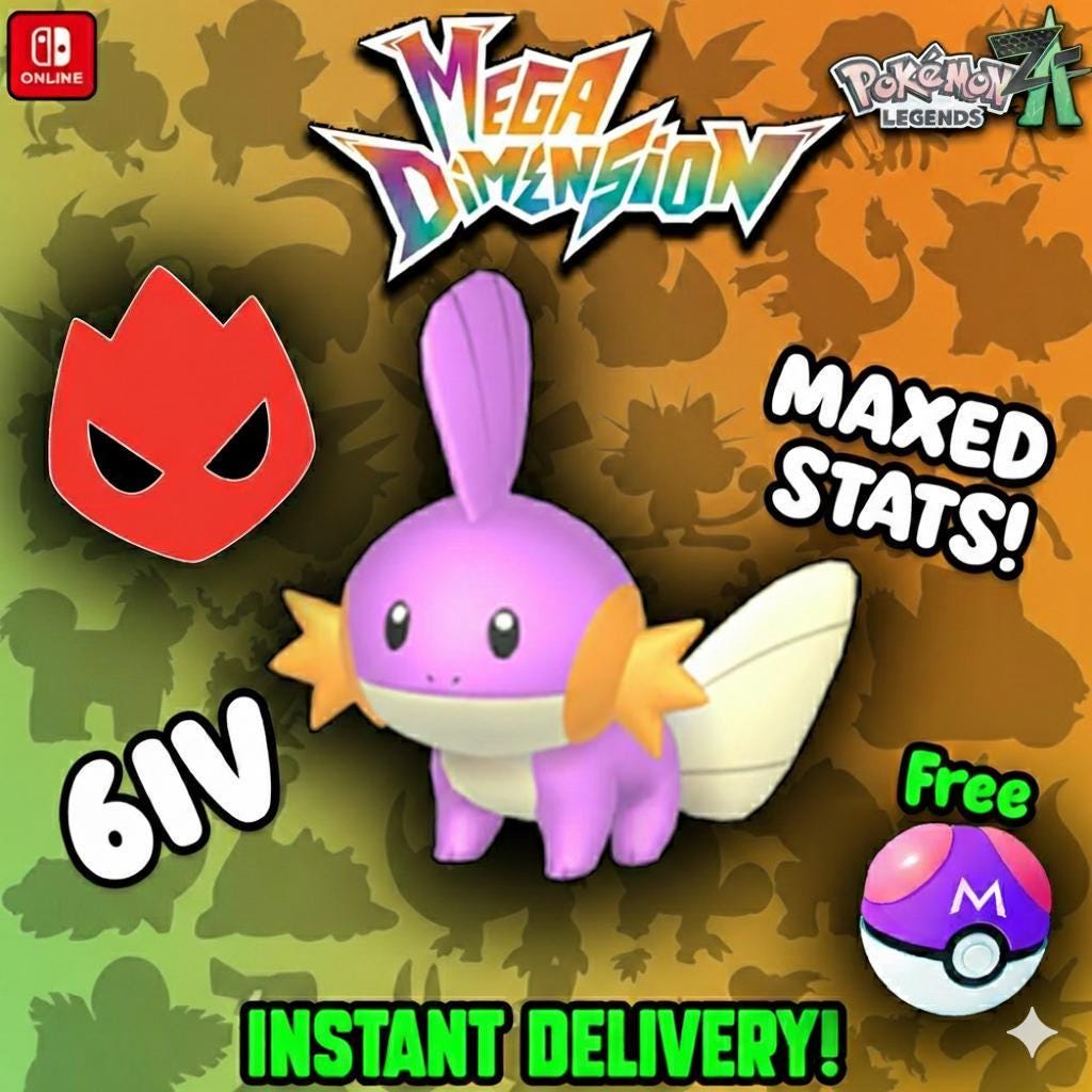 Shiny Alpha Mudkip Pokemon Legends Za Mega Dimension DLC 6IV Competitive Battle - Pokémon Legends: Z-A digital Pokémon trade
