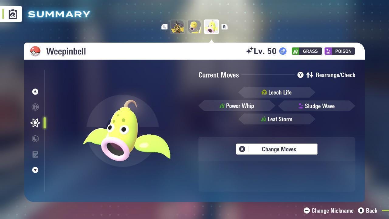 Shiny WEEPINBELL Pokémon Legends ZA 6IV Competitive Battle Ready - Pokémon Legends: Z-A digital Pokémon trade image 4