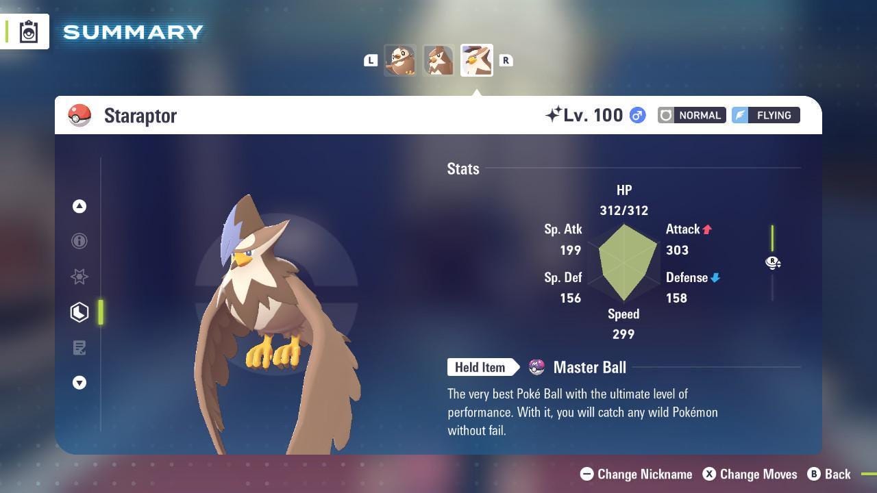 Shiny Staraptor Pokemon Legends ZA Mega Dimension DLC 6IV Competitive Battle Ready - Pokémon Legends: Z-A digital Pokémon
