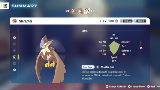 Shiny Staraptor Pokemon Legends ZA Mega Dimension DLC 6IV Competitive Battle Ready - Pokémon Legends: Z-A digital Pokémon