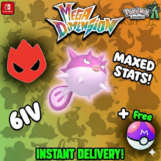 Shiny Alpha Qwilfish Pokemon Legends Za Mega Dimension DLC 6IV Competitive Battle - Pokémon Legends: Z-A digital Pokémon