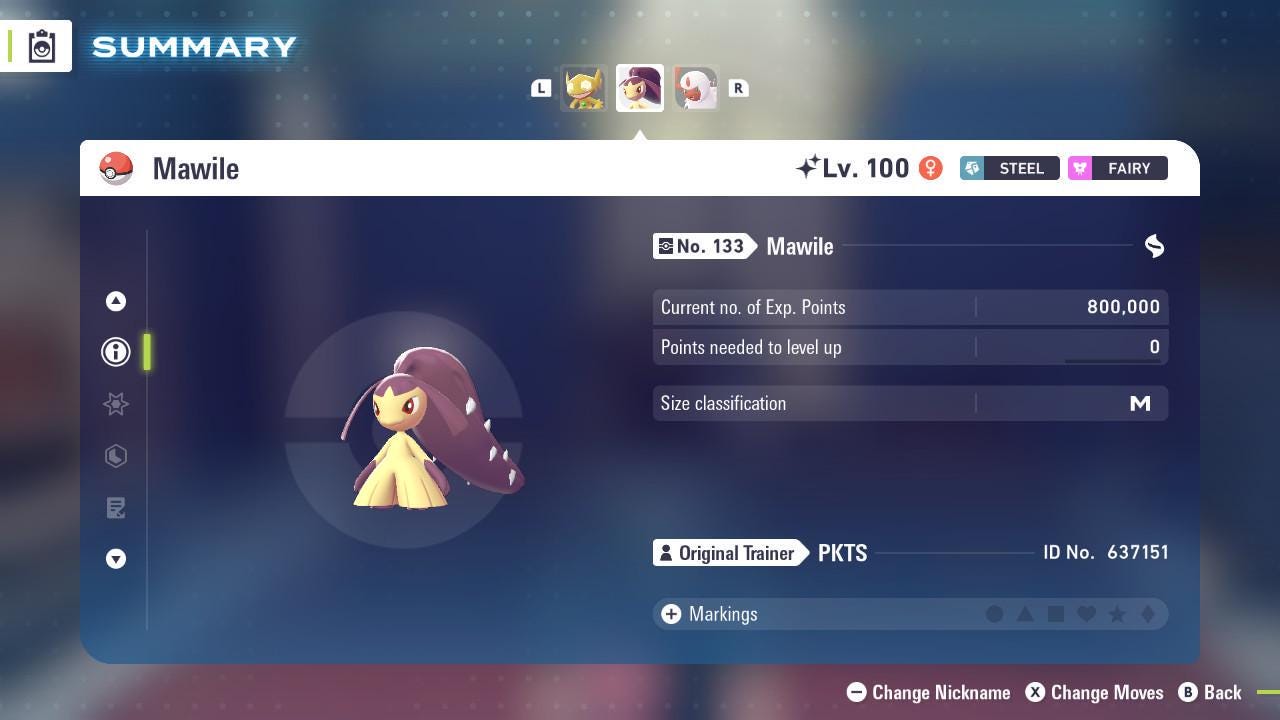 Shiny MAWILE Pokémon Legends ZA 6IV Competitive Battle Ready – image 3