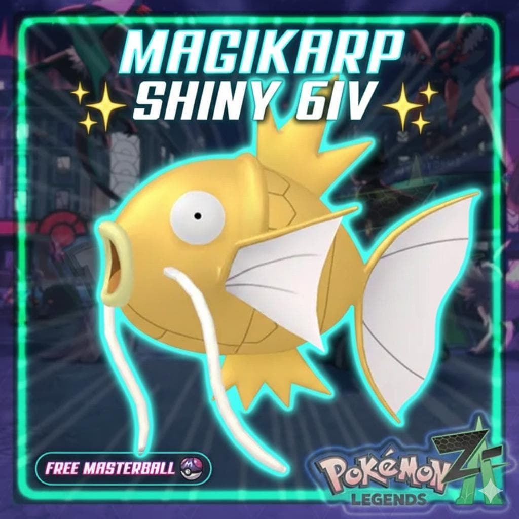Shiny MAGIKARP Pokémon Legends ZA 6IV Competitive Battle Ready - Pokémon Legends: Z-A digital Pokémon trade by