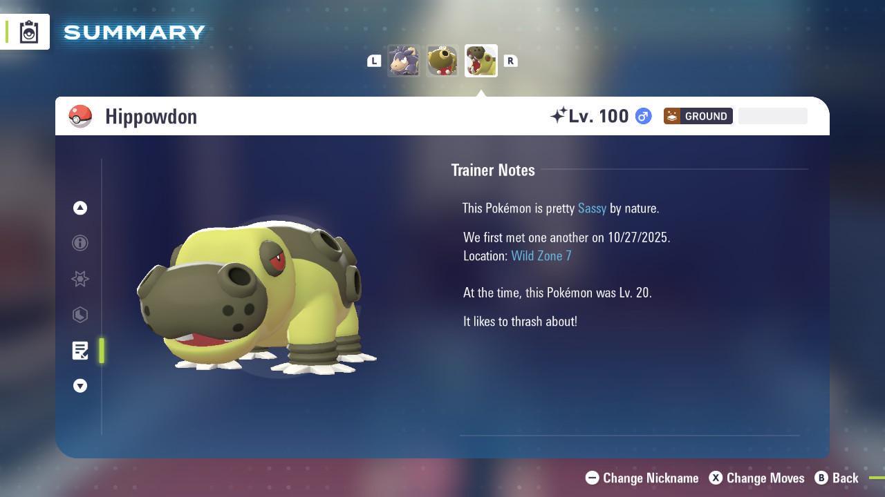 Shiny HIPPOWDON Pokémon Legends ZA 6IV Competitive Battle Ready - Pokémon Legends: Z-A digital Pokémon trade image 4