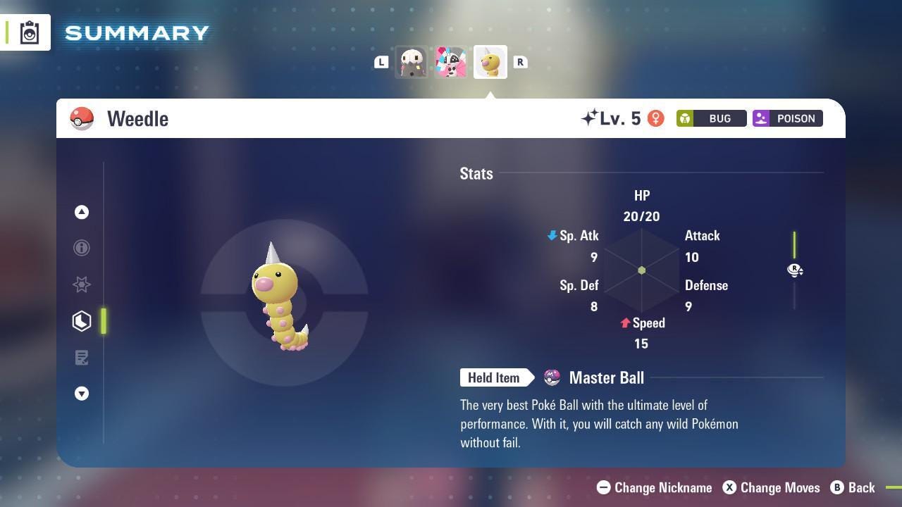 Shiny WEEDLE Pokémon Legends ZA 6IV Competitive Battle Ready - Pokémon Legends: Z-A digital Pokémon trade by PokeTradingShop
