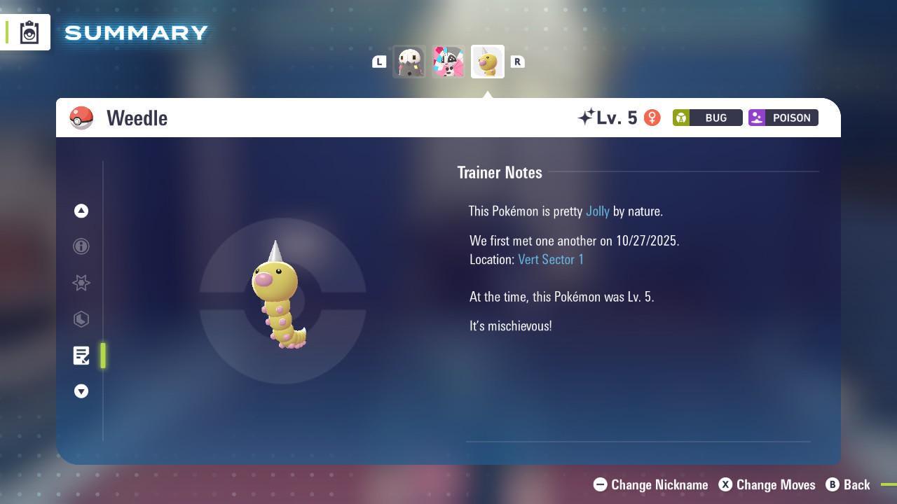 Shiny WEEDLE Pokémon Legends ZA 6IV Competitive Battle Ready - Pokémon Legends: Z-A digital Pokémon trade image 4