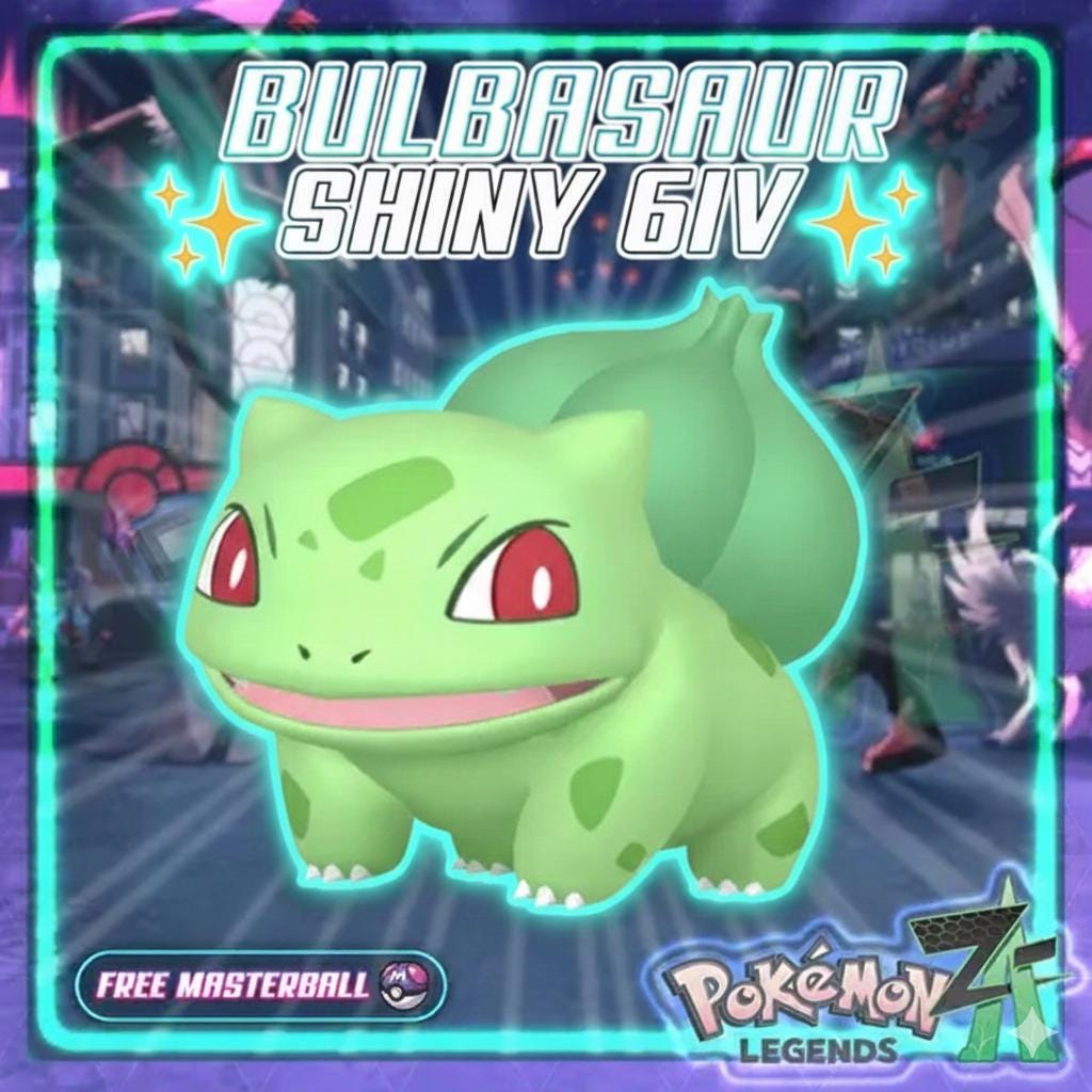 Shiny BULBASAUR Pokémon Legends ZA 6IV Competitive Battle Ready - Pokémon Legends: Z-A digital Pokémon trade by