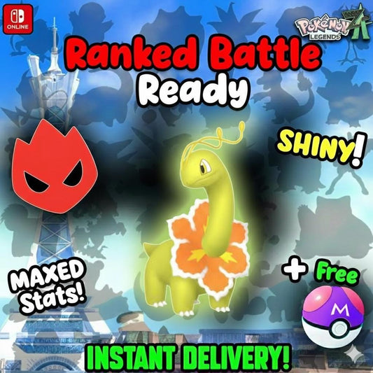 Shiny Alpha Meganium Pokémon Legends ZA 6IV Competitive Battle Ready - Pokémon Legends: Z-A digital Pokémon trade by