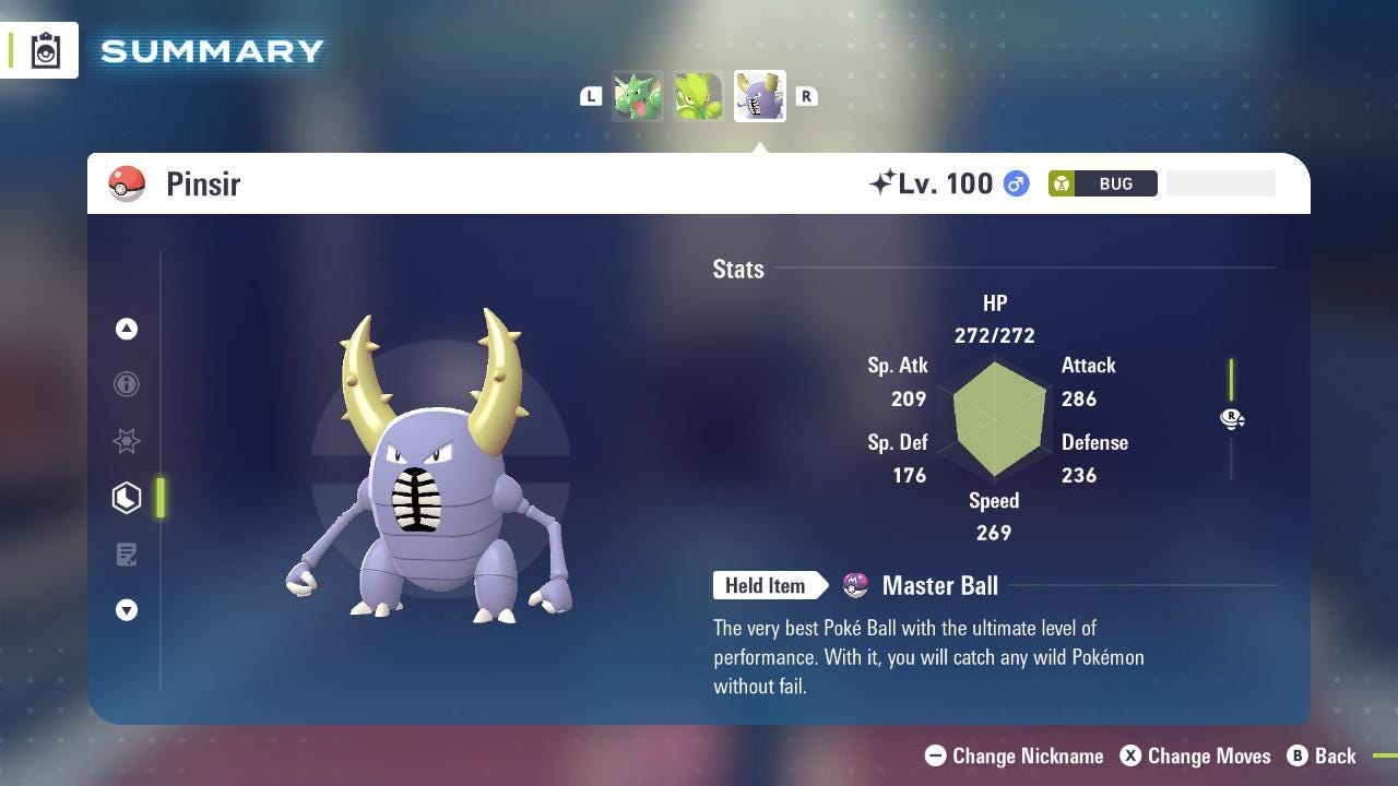 Shiny PINSIR Pokémon Legends ZA 6IV Competitive Battle Ready - Pokémon Legends: Z-A digital Pokémon trade by PokeTradingShop