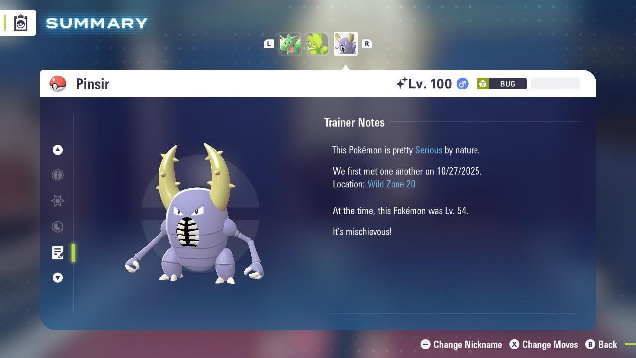 Shiny PINSIR Pokémon Legends ZA 6IV Competitive Battle Ready - Pokémon Legends: Z-A digital Pokémon trade image 4