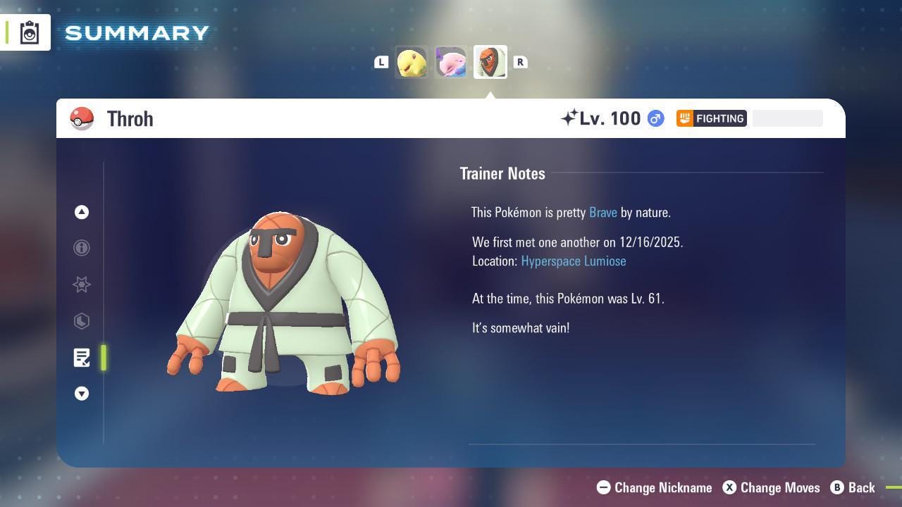 Shiny Throh Pokemon Legends ZA Mega Dimension DLC 6IV Competitive Battle Ready - Pokémon Legends: Z-A digital Pokémon trade