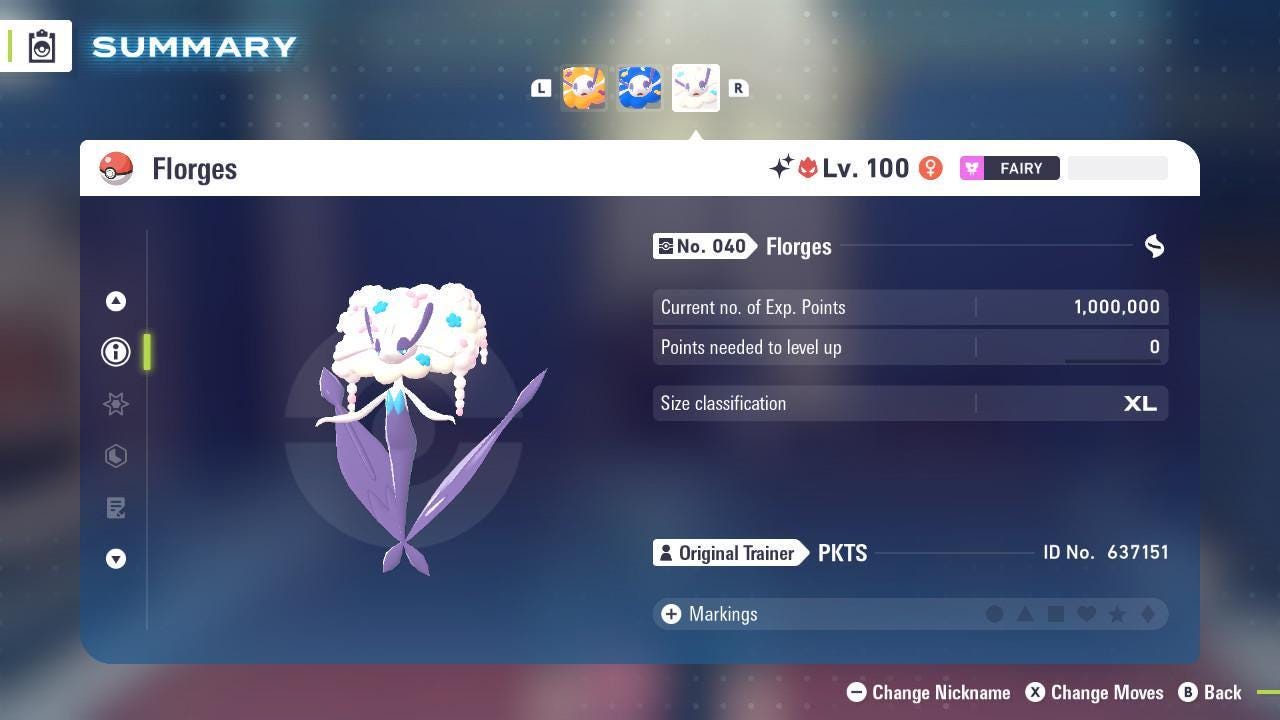 Shiny Alpha White Florges Pokémon Legends ZA 6IV Competitive Battle Ready - Pokémon Legends: Z-A digital Pokémon trade image
