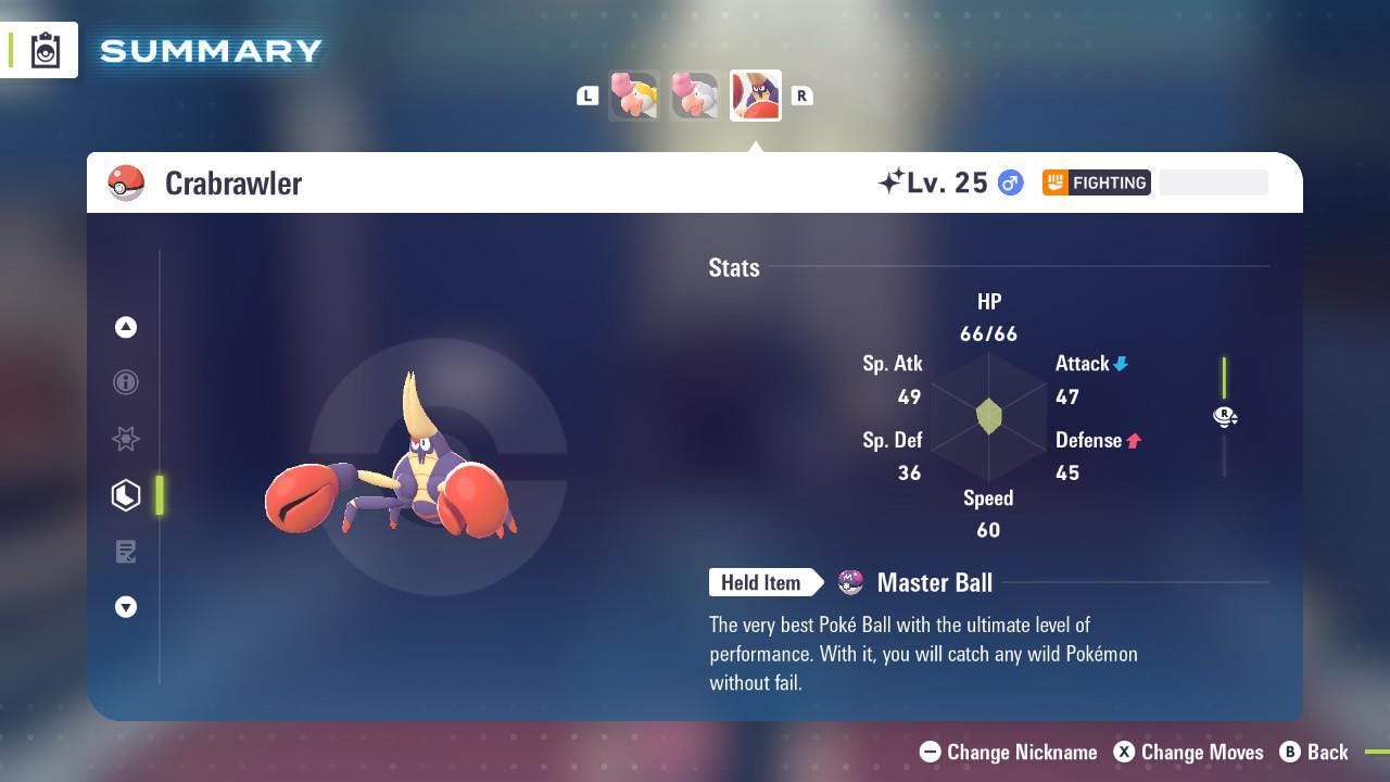 Shiny Crabrawler Pokemon Legends ZA Mega Dimension DLC 6IV Competitive Battle - Pokémon Legends: Z-A digital Pokémon trade by