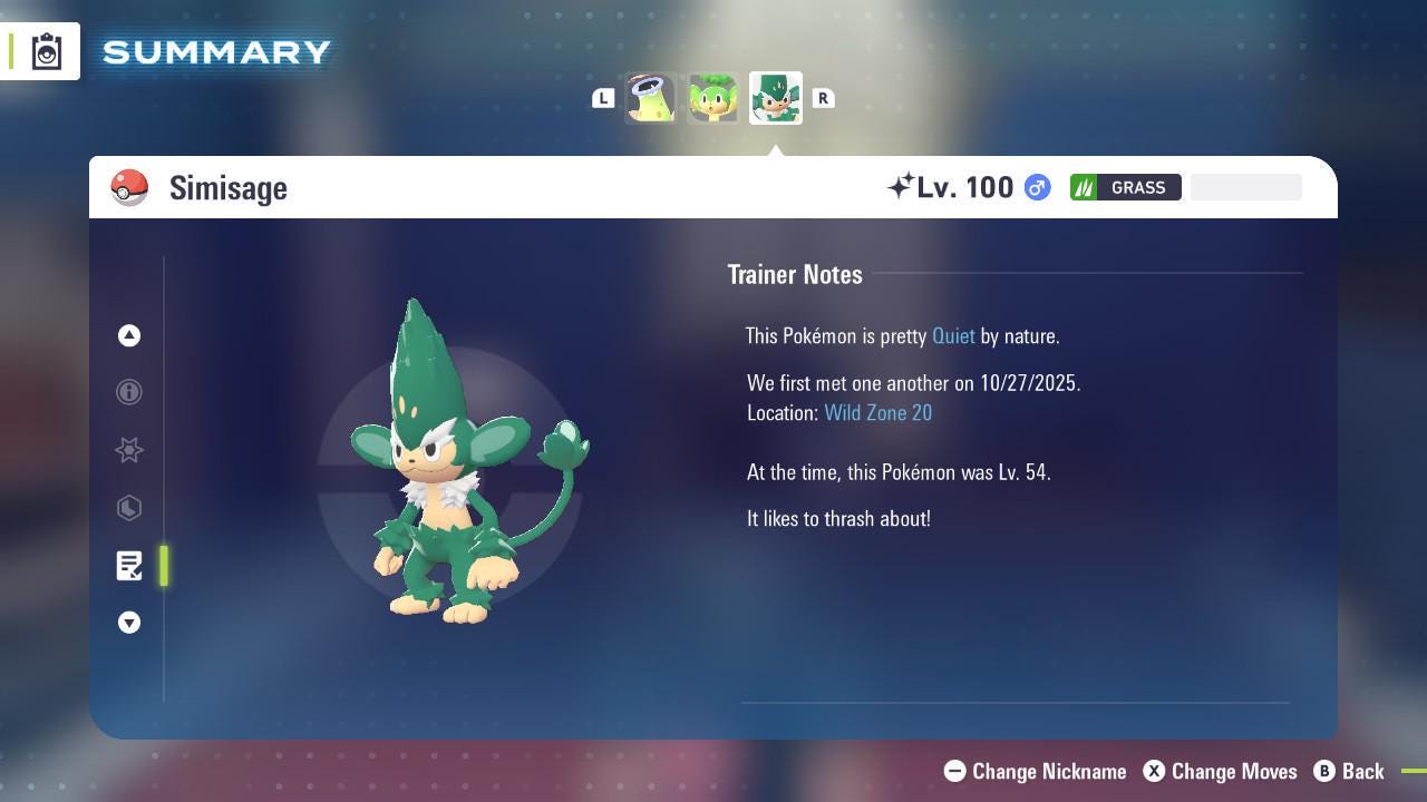 Shiny SIMISAGE Pokémon Legends ZA 6IV Competitive Battle Ready - Pokémon Legends: Z-A digital Pokémon trade image 4