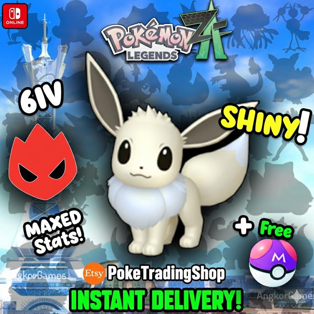 Pokémon Legends ZA Shiny Eevee 6IV Battle Ready Competitive Switch Trade - Pokémon Legends: Z-A digital Pokémon trade by