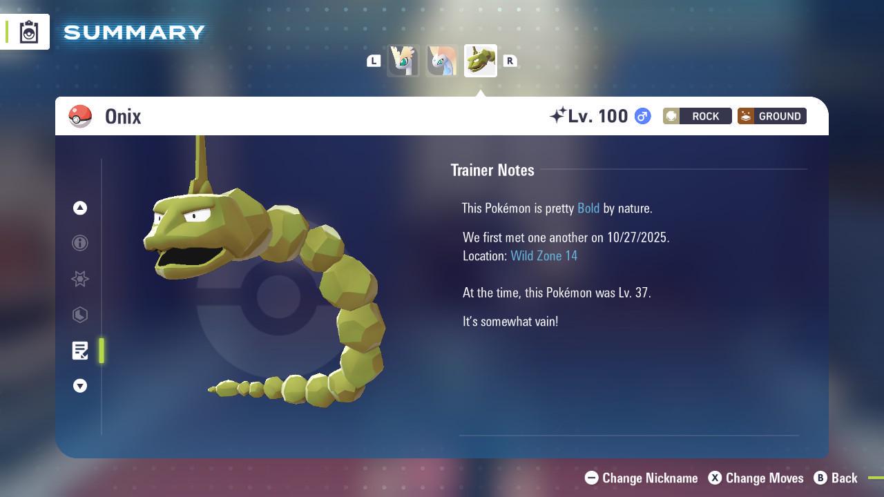 Shiny ONIX Pokémon Legends ZA 6IV Competitive Battle Ready - Pokémon Legends: Z-A digital Pokémon trade image 4