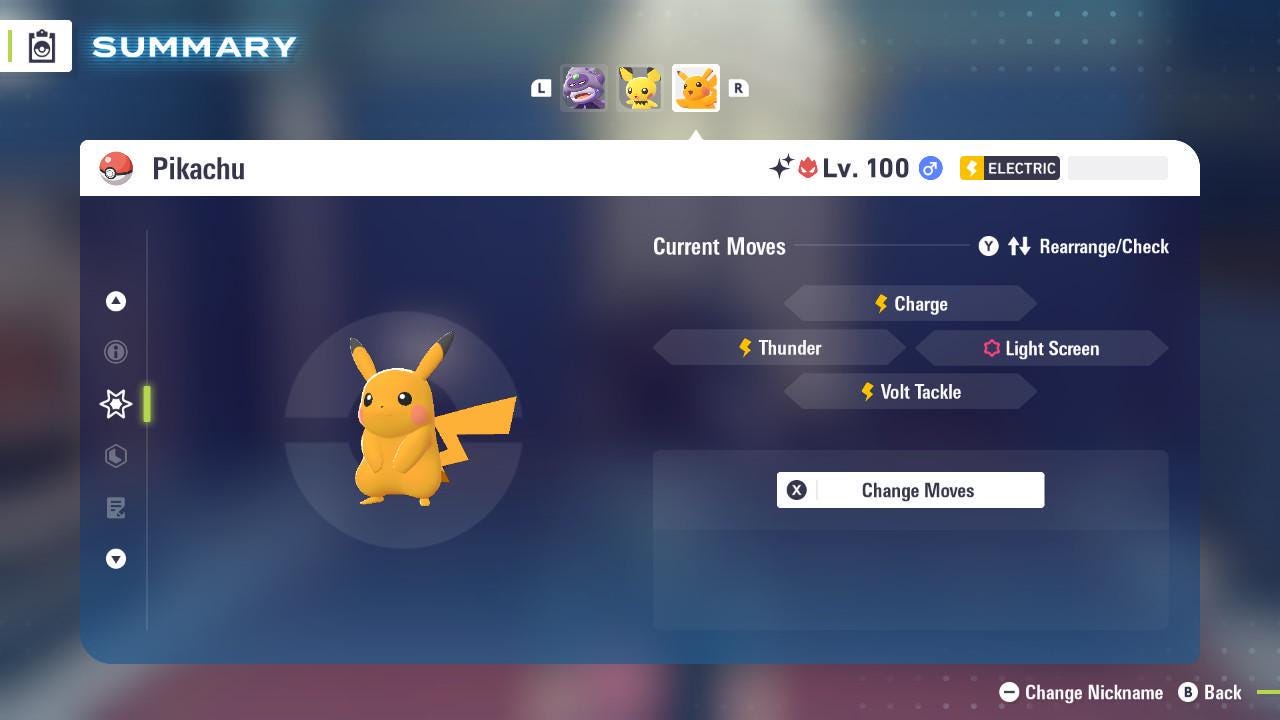 Pokemon Za Lvl 100 Timid SHINY ALPHA 6IV Pikachu Pokémon Legends ZA 6IV - Pokémon Legends: Z-A digital Pokémon trade image 4