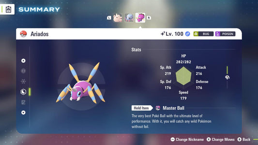 Shiny ARIADOS Pokémon Legends ZA 6IV Competitive Battle Ready - Pokémon Legends: Z-A digital Pokémon trade by PokeTradingShop