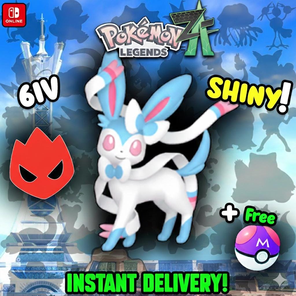 Shiny Alpha Sylveon Pokémon Legends ZA 6IV Competitive Battle Ready - Pokémon Legends: Z-A digital Pokémon trade by