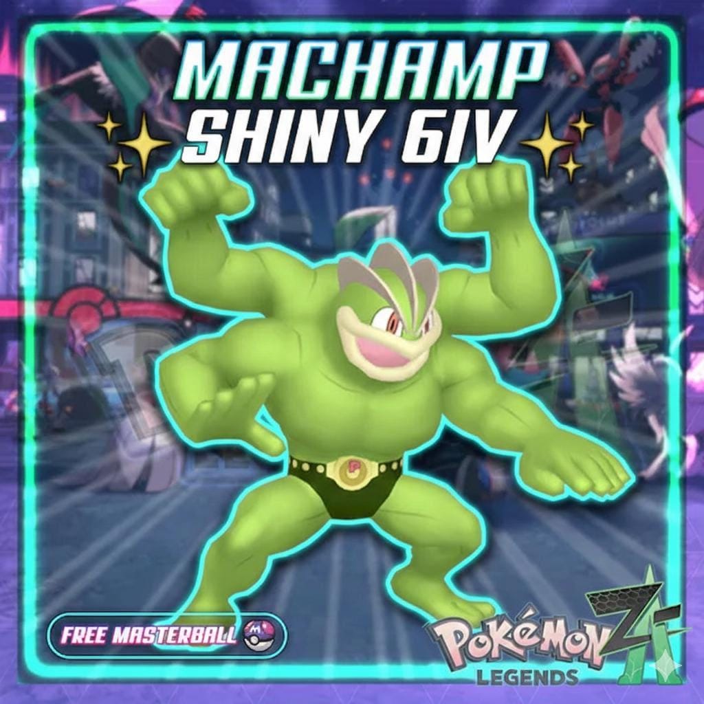 Shiny MACHAMP Pokémon Legends ZA 6IV Competitive Battle Ready - Pokémon Legends: Z-A digital Pokémon trade by PokeTradingShop