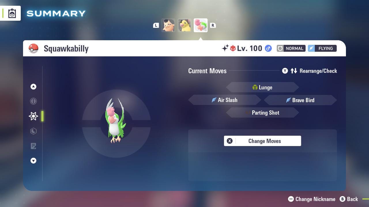 Shiny Alpha Green Squawkabilly 6IV Competitive Battle Ready - Pokémon Legends: Z-A digital Pokémon trade image 3