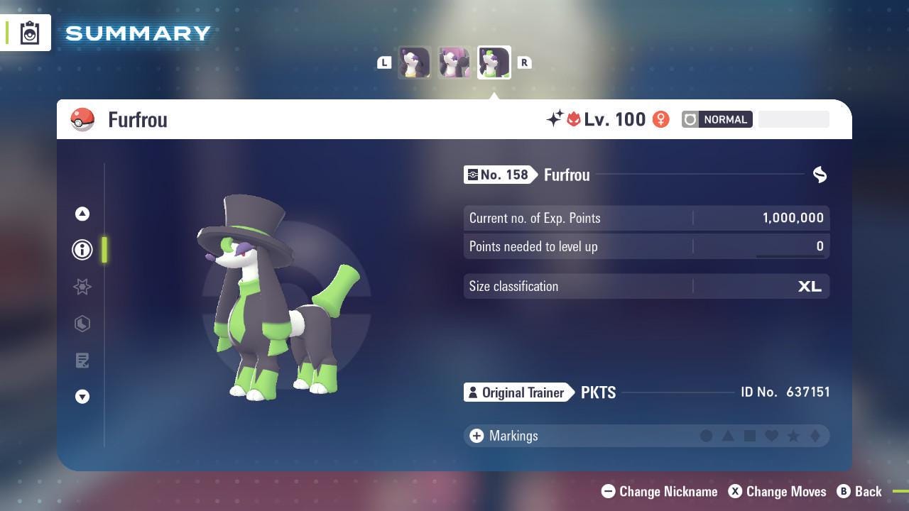 Shiny Alpha Dandy Furfrou Pokémon Legends ZA 6IV Competitive Battle Ready - Pokémon Legends: Z-A digital Pokémon trade image