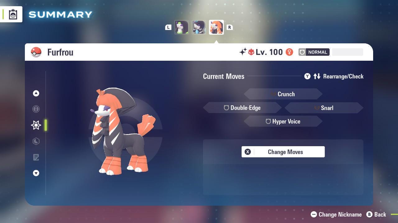 Shiny Alpha Kabuki Furfrou Pokémon Legends ZA 6IV Competitive Battle Ready - Pokémon Legends: Z-A digital Pokémon trade image