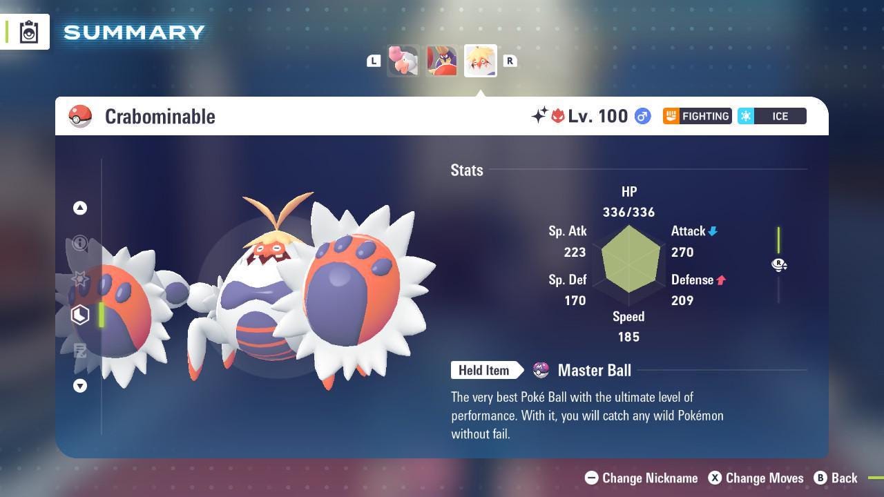Shiny Alpha Crabominable Pokémon Legends ZA 6IV Competitive Battle Ready - Pokémon Legends: Z-A digital Pokémon trade image 2