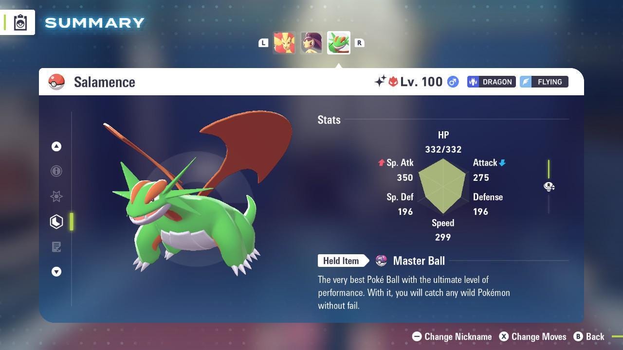 Shiny Alpha Salamence Pokémon Legends ZA 6IV Competitive Battle Ready - Pokémon Legends: Z-A digital Pokémon trade image 2
