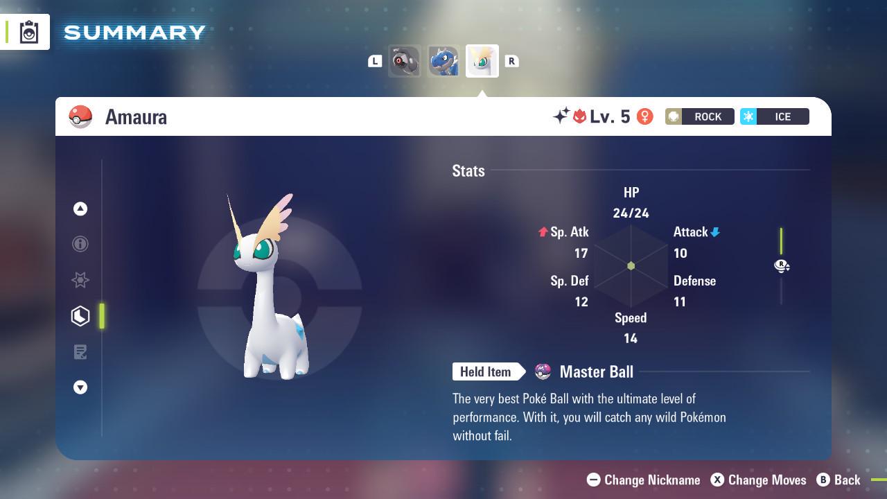 Pokemon Za Lvl 5 Modest SHINY ALPHA 6IV Amaura Pokémon Legends ZA 6IV Competitive - Pokémon Legends: Z-A digital Pokémon