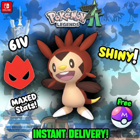 Shiny Alpha Chespin Pokémon Legends ZA 6IV Competitive Battle Ready - Pokémon Legends: Z-A digital Pokémon trade by
