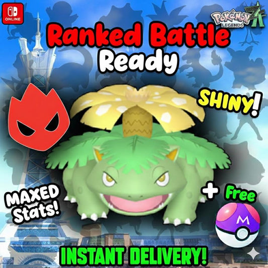 Shiny Alpha Venusaur Pokémon Legends ZA 6IV Competitive Battle Ready - Pokémon Legends: Z-A digital Pokémon trade by