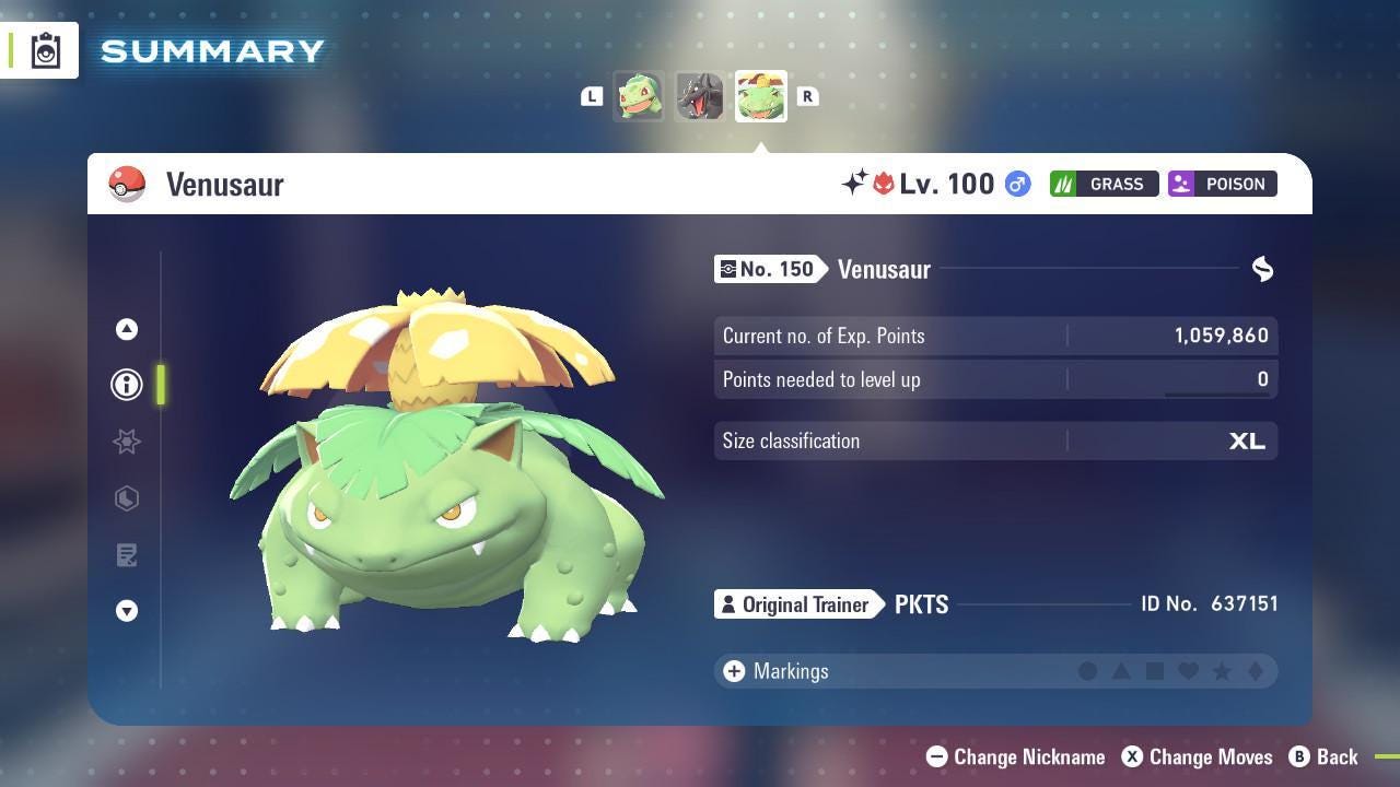 Shiny Alpha Venusaur Pokémon Legends ZA 6IV Competitive Battle Ready - Pokémon Legends: Z-A digital Pokémon trade image 3