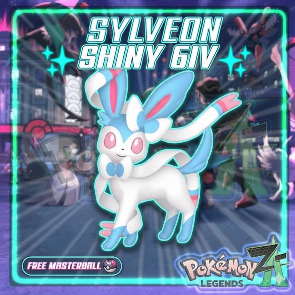 Shiny SYLVEON Pokémon Legends ZA 6IV Competitive Battle Ready - Pokémon Legends: Z-A digital Pokémon trade by PokeTradingShop