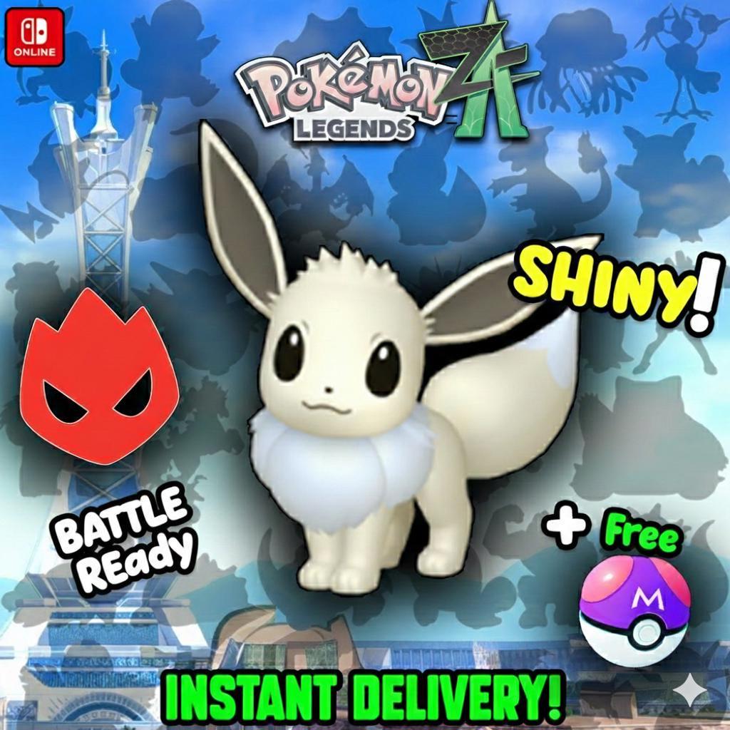 Shiny Eevee Trade Service Digital Gaming Pokemon Za Battle Ready Custom Delivery - Pokémon Legends: Z-A digital Pokémon trade