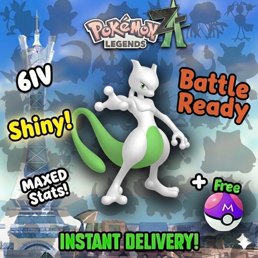 Pokemon ZA Shiny 6IV Mystery Gift MEWTWO Pokémon Legends ZA 6IV Competitive Battle - Pokémon Legends: Z-A digital Pokémon