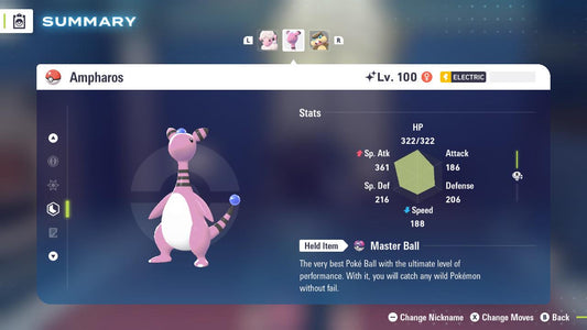 Shiny AMPHAROS Pokémon Legends ZA 6IV Competitive Battle Ready - Pokémon Legends: Z-A digital Pokémon trade by