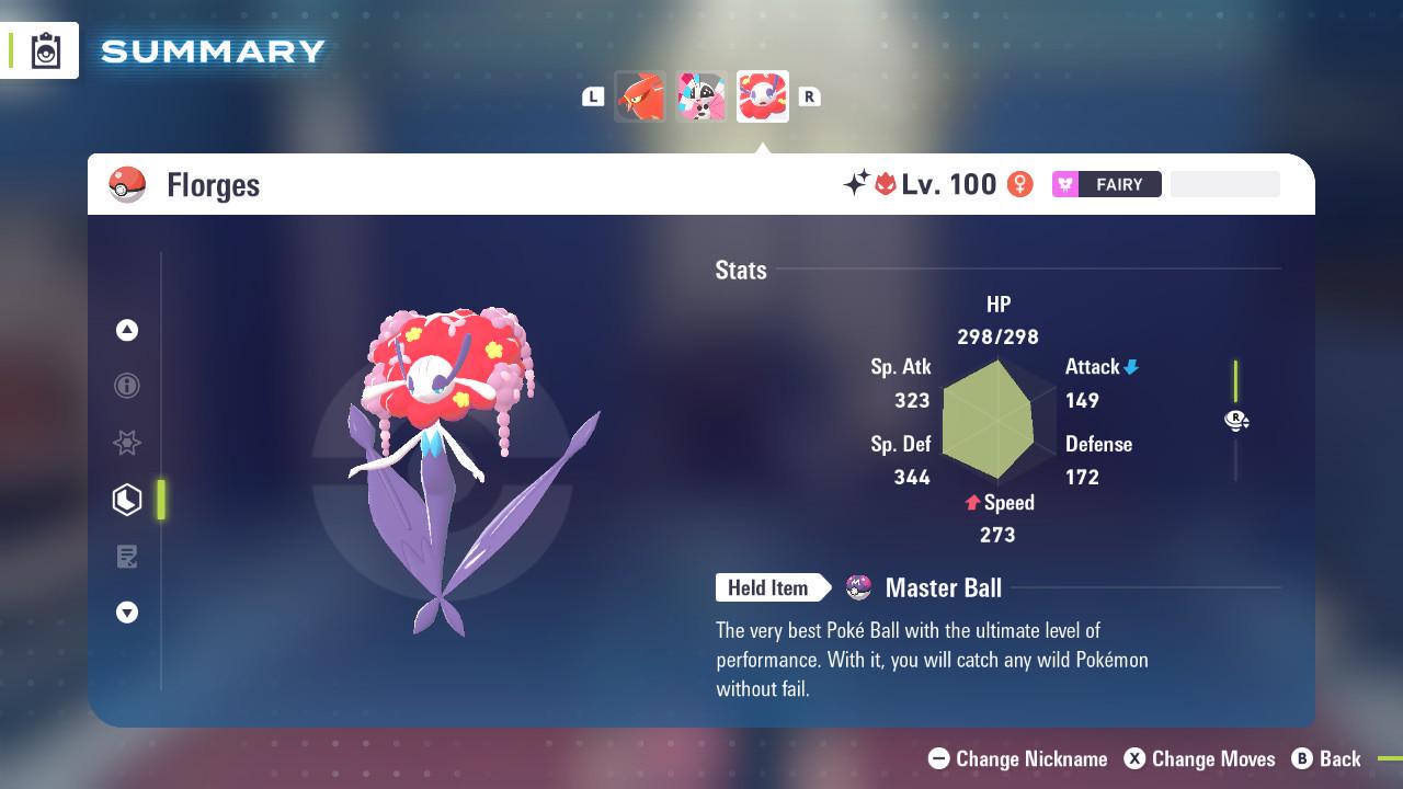 Shiny Alpha Red Florges Pokémon Legends ZA 6IV Competitive Battle Ready - Pokémon Legends: Z-A digital Pokémon trade by