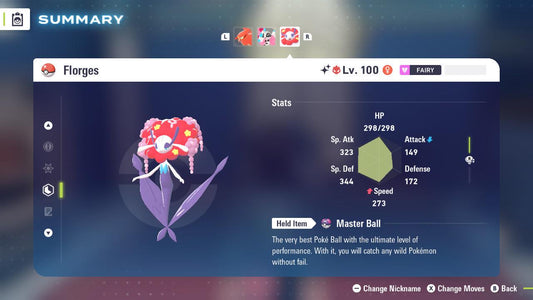 Shiny Alpha Red Florges Pokémon Legends ZA 6IV Competitive Battle Ready - Pokémon Legends: Z-A digital Pokémon trade by