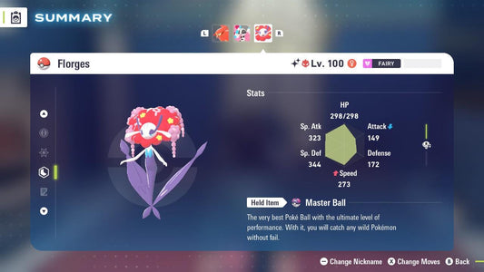 Shiny Alpha Red Florges Pokémon Legends ZA 6IV Competitive Battle Ready
