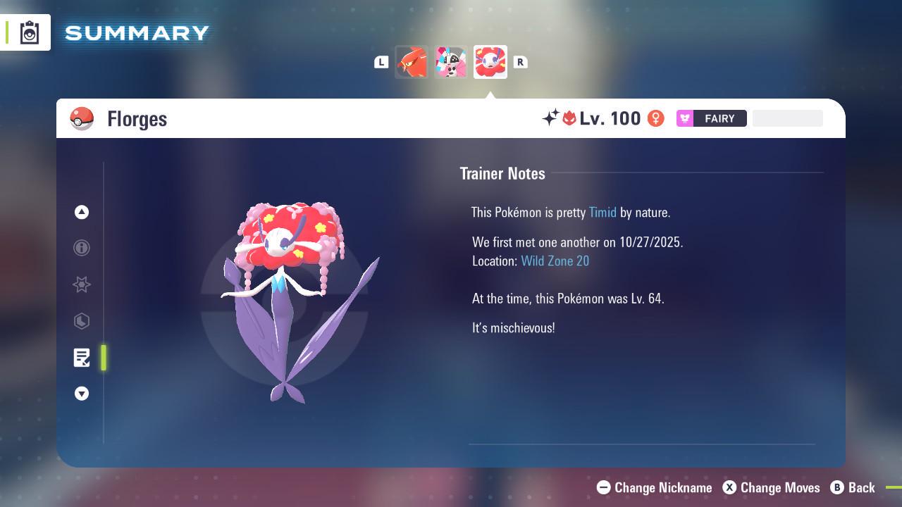 Shiny Alpha Red Florges Pokémon Legends ZA 6IV Competitive Battle Ready - Pokémon Legends: Z-A digital Pokémon trade image 4