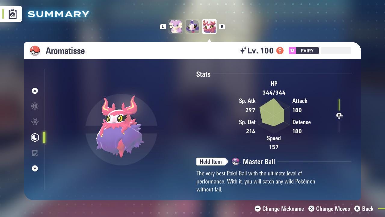 Shiny AROMATISSE Pokémon Legends ZA 6IV Competitive Battle Ready - Pokémon Legends: Z-A digital Pokémon trade image 2