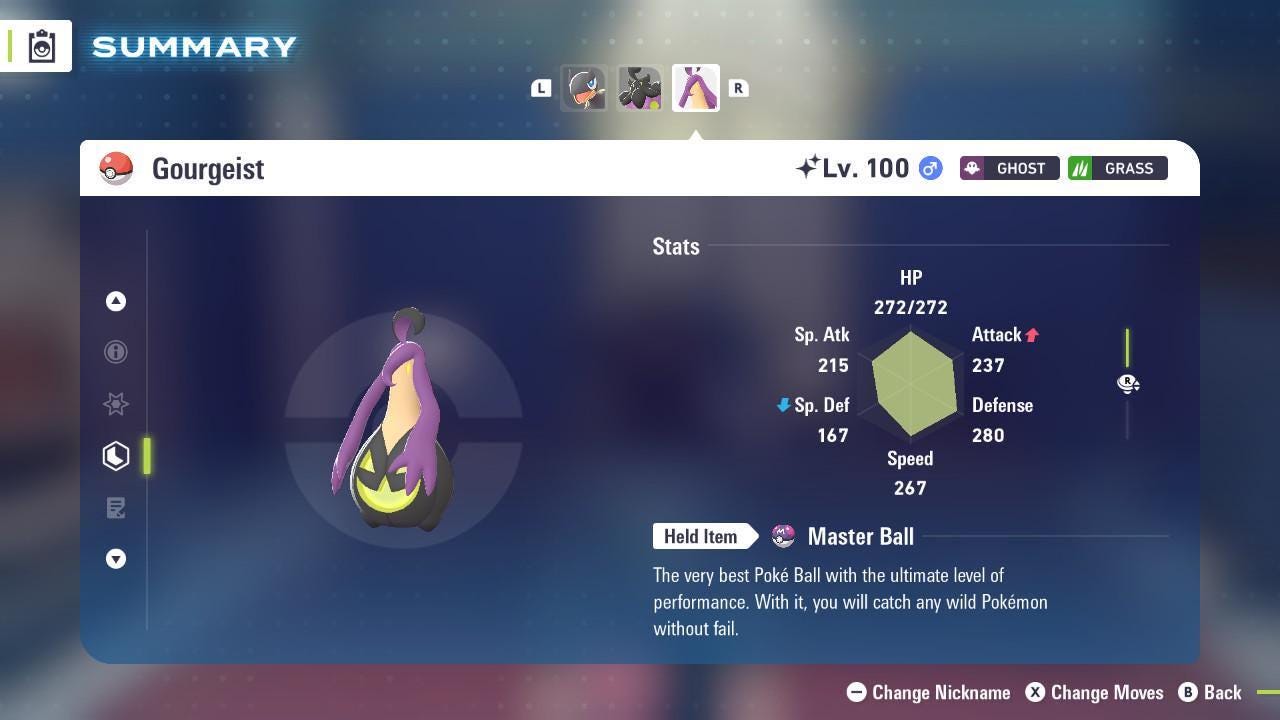 Shiny GOURGEIST Pokémon Legends ZA 6IV Competitive Battle Ready - Pokémon Legends: Z-A digital Pokémon trade by