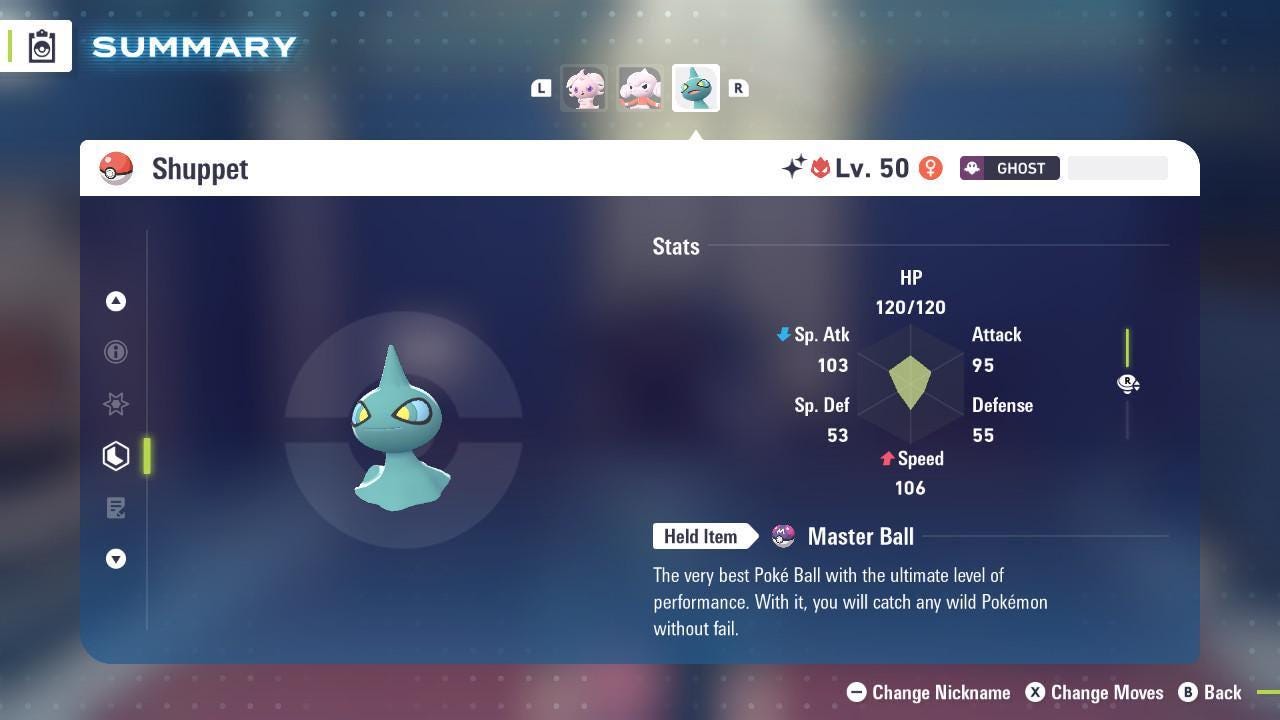 Shiny Alpha Shuppet Pokémon Legends ZA 6IV Competitive Battle Ready - Pokémon Legends: Z-A digital Pokémon trade image 2