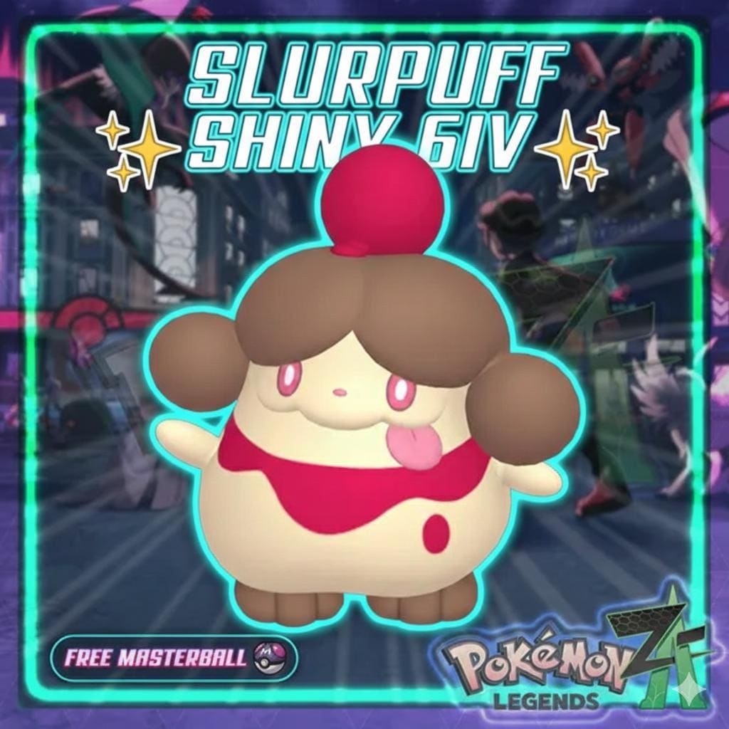 Shiny SLURPUFF Pokémon Legends ZA 6IV Competitive Battle Ready - Pokémon Legends: Z-A digital Pokémon trade by