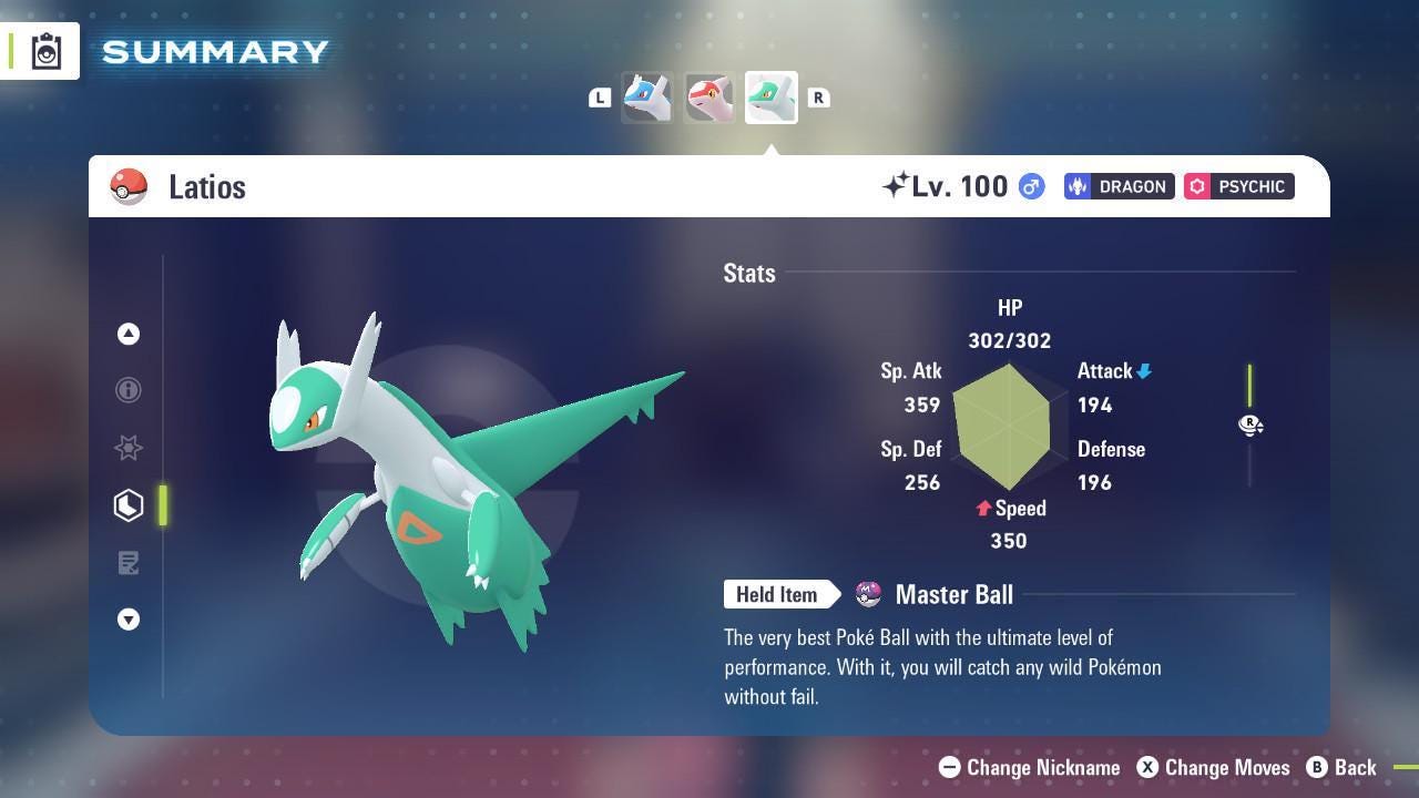 Shiny Latios Pokemon Legends Za Mega Dimension DLC 6IV Competitive Battle Ready - Pokémon Legends: Z-A digital Pokémon trade