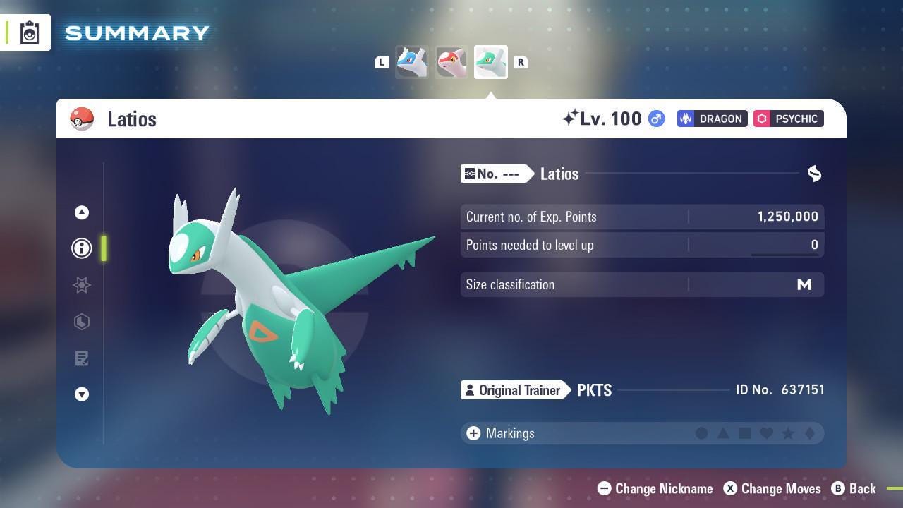 Shiny Latios Pokemon Legends Za Mega Dimension DLC 6IV Competitive Battle Ready - Pokémon Legends: Z-A digital Pokémon trade