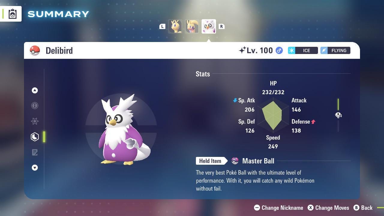 Shiny DELIBIRD Pokémon Legends ZA 6IV Competitive Battle Ready - Pokémon Legends: Z-A digital Pokémon trade by